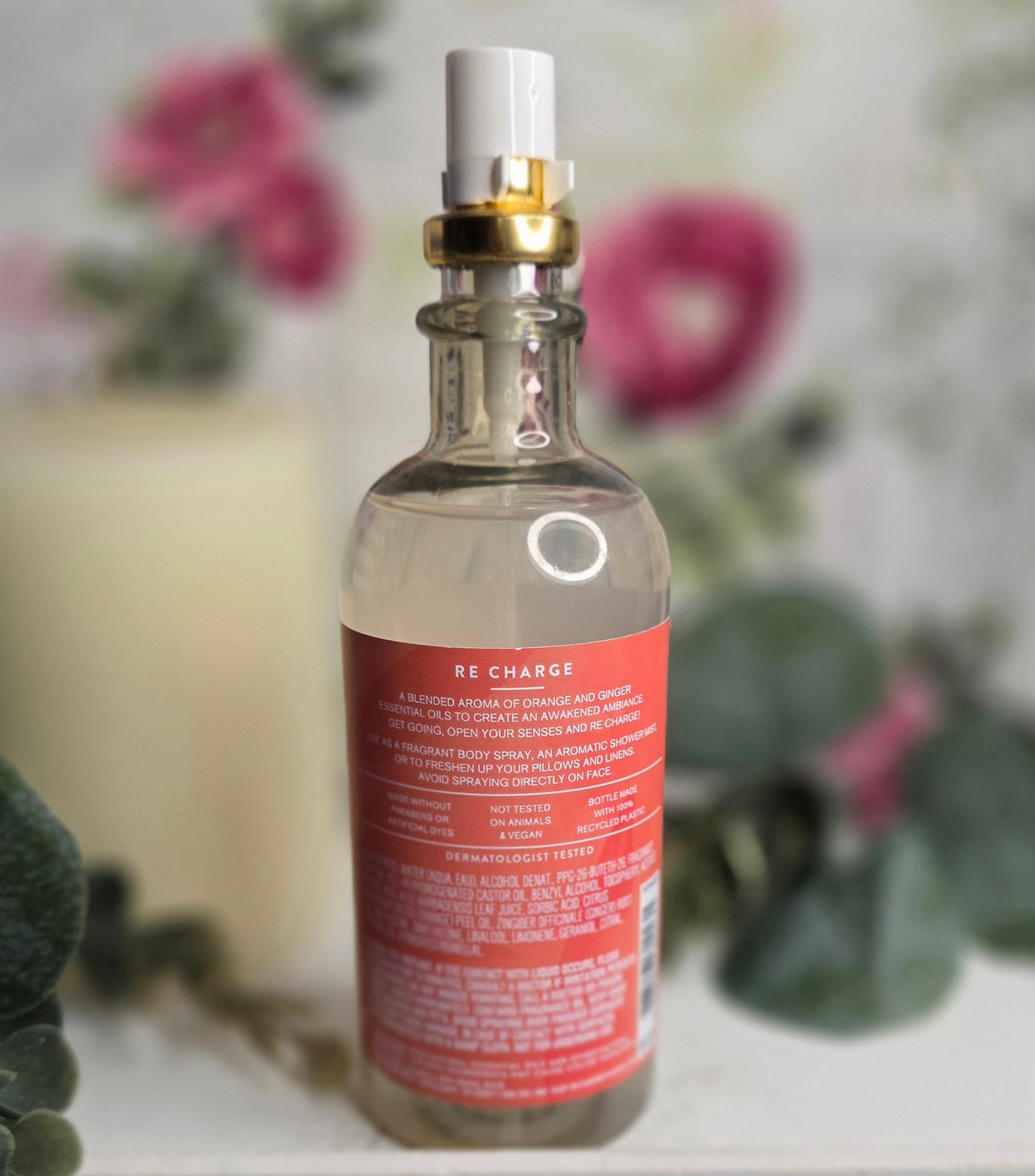 Aromatherapy Re-Charge Orange and Ginger, Essential Oil Pillow and Body Mist by Bath and Body Works 5.3 fl oz.