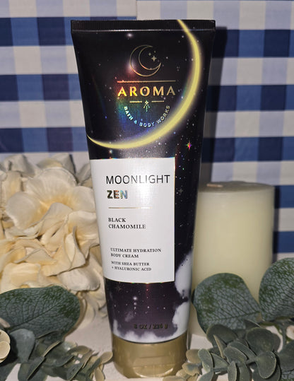 New Bath & Body Works Aroma Moonlight Zen Black Chamomile Ultimate Hydration Body Cream 8 fl oz