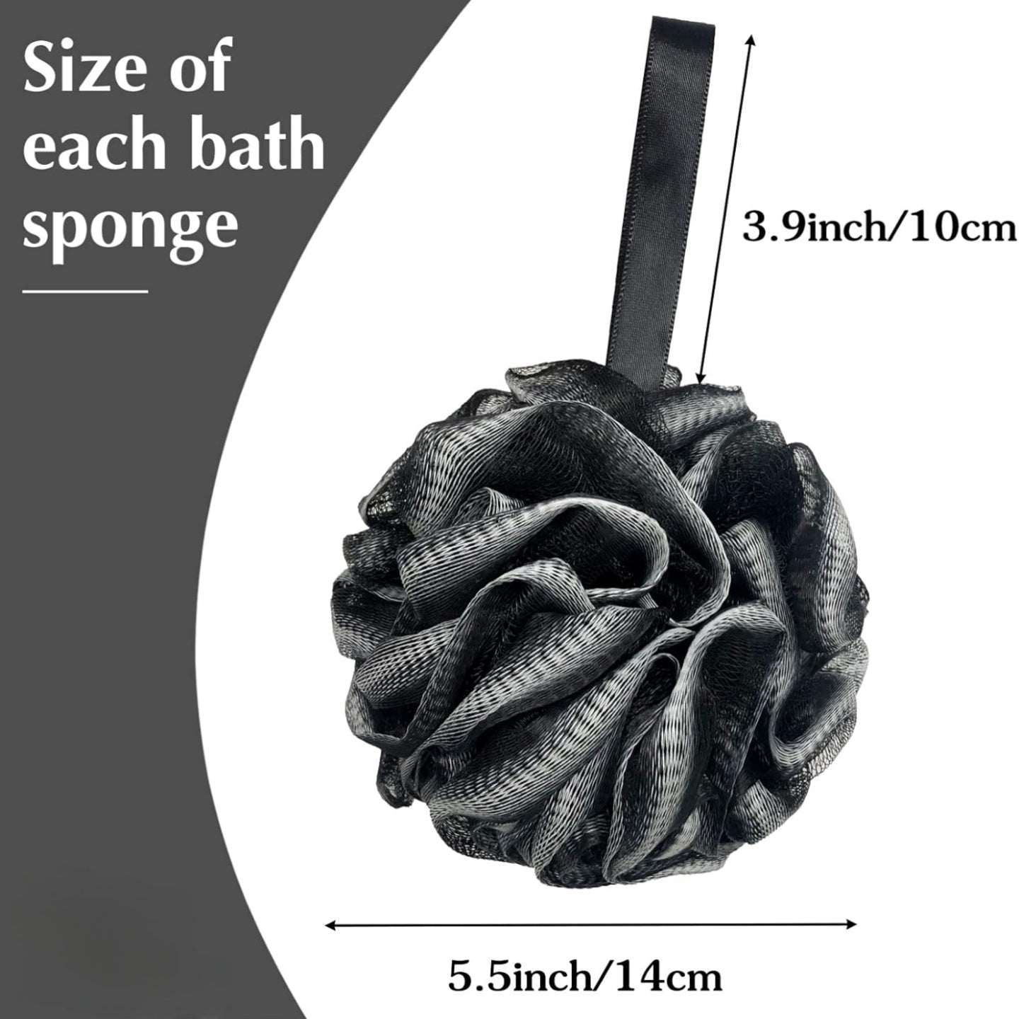 Luxury Loofah Sponge, Cleansing Body Scrubber for Bath/Shower, Exfoliating Bath Sponge with Handle.