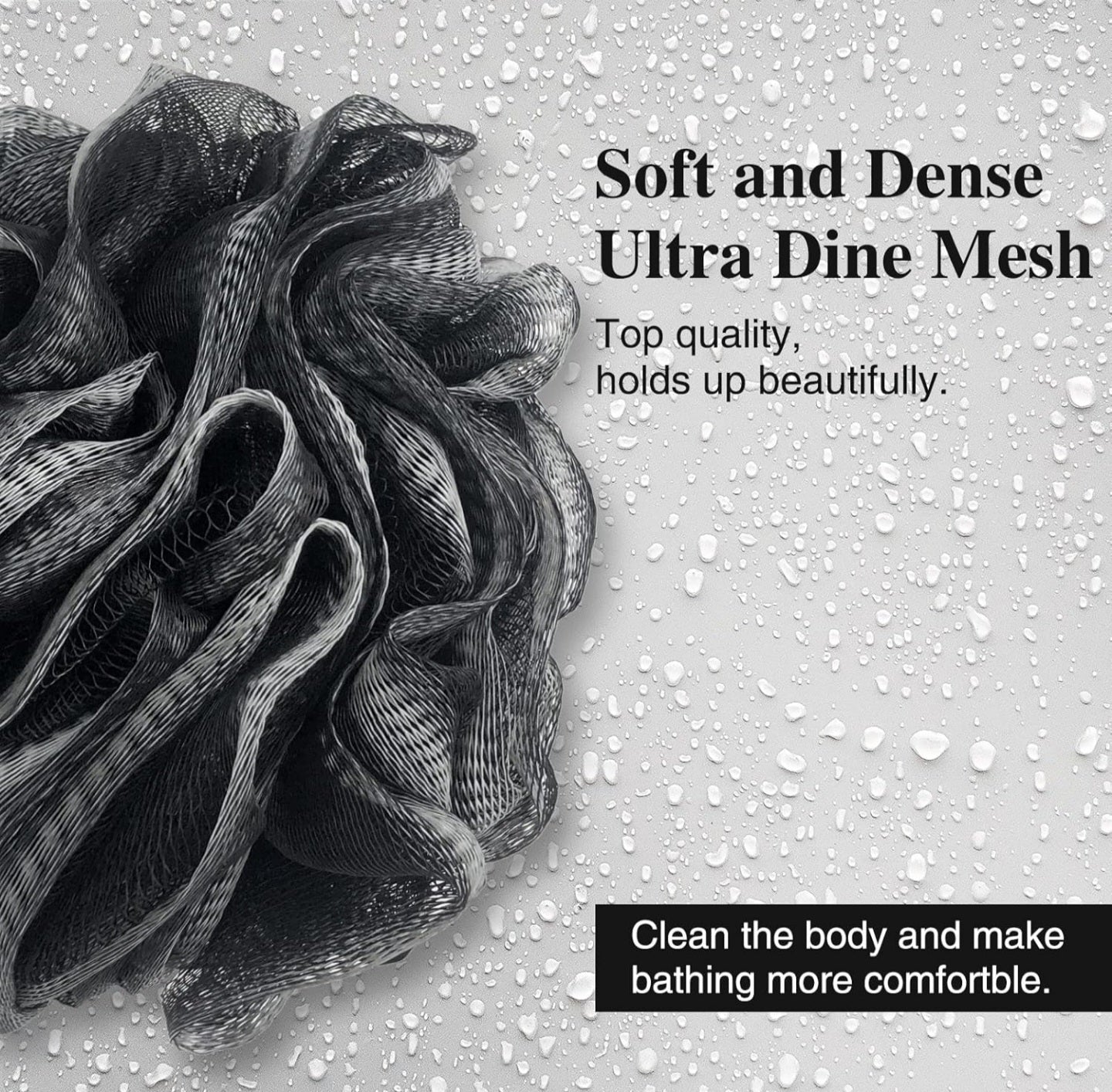 Luxury Loofah Sponge, Cleansing Body Scrubber for Bath/Shower, Exfoliating Bath Sponge with Handle.
