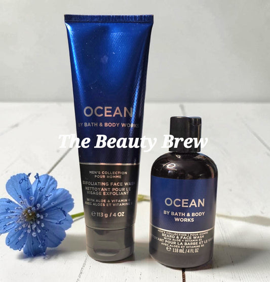 Bath and Body Works 2 PC Set Ocean Exfoliating Face Wash & Beard And  Face Wash