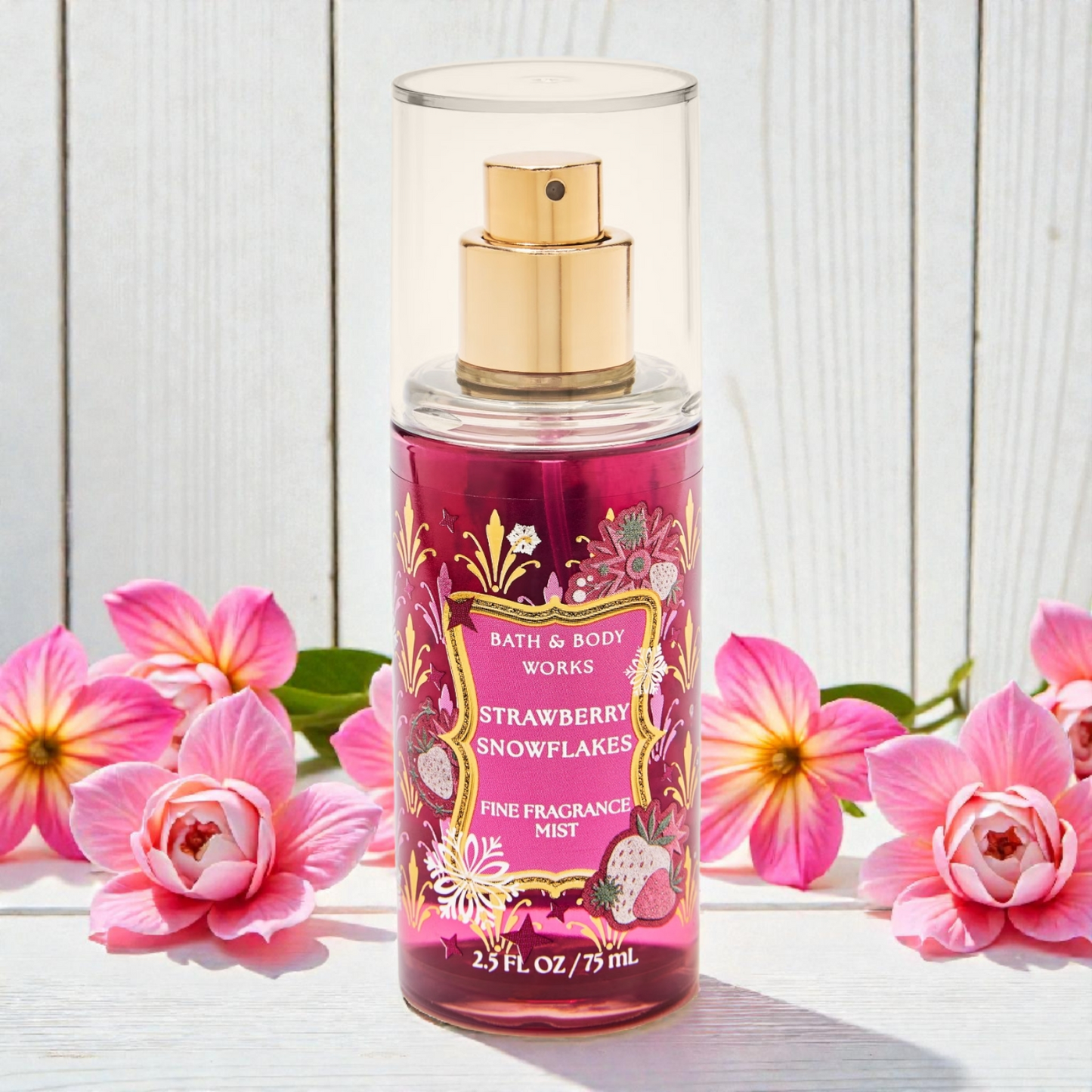 New Bath and Body Works Travel Size Strawberry Snowflakes Body Mist, Body Spray