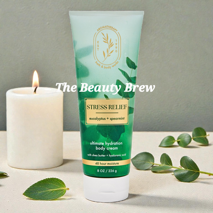 New Bath and Body Works Stress Relief Eucalyptus and Spearmint Body Cream 8 fl oz