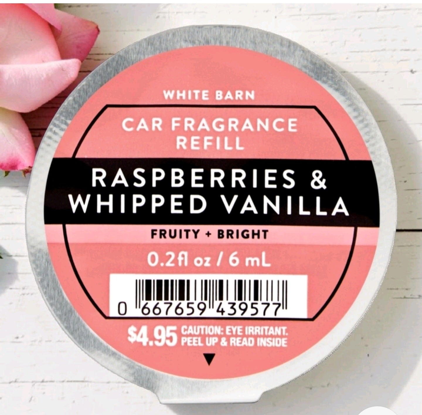 White Barn's Raspberries and Whipped Vanilla Scentportables Fragrance Car Refill