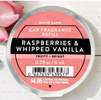 White Barn's Raspberries and Whipped Vanilla Scentportables Fragrance Car Refill