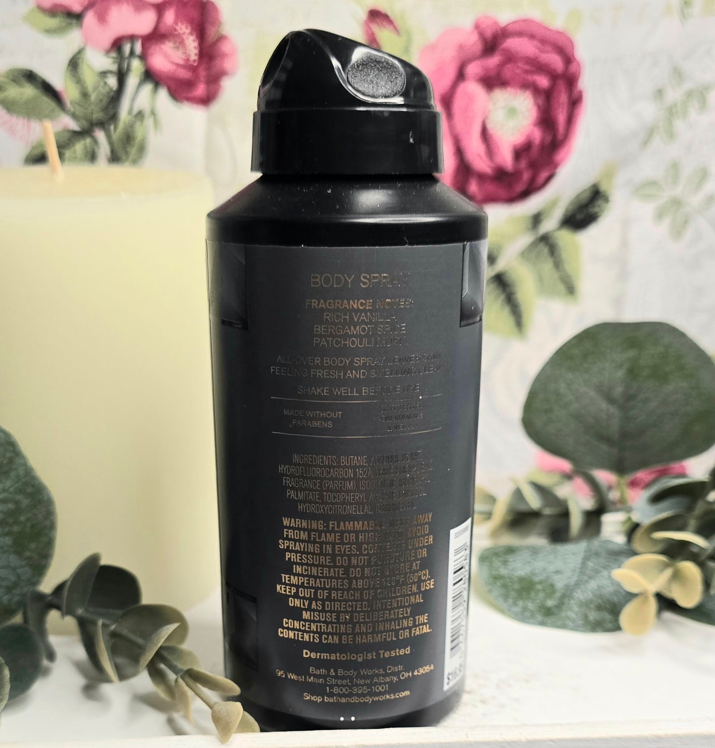 New Bath & Body Works Mens Collection Vanilla Noir Body Spray 3.7 fl oz