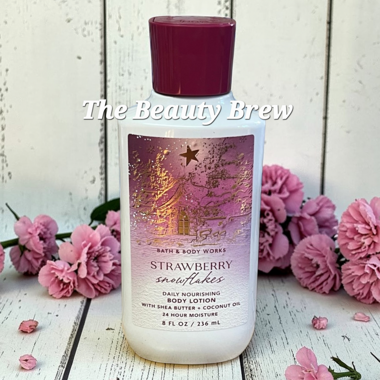 New Bath and Body Works Strawberry Snowflakes Moisturizing Daily Body Lotion