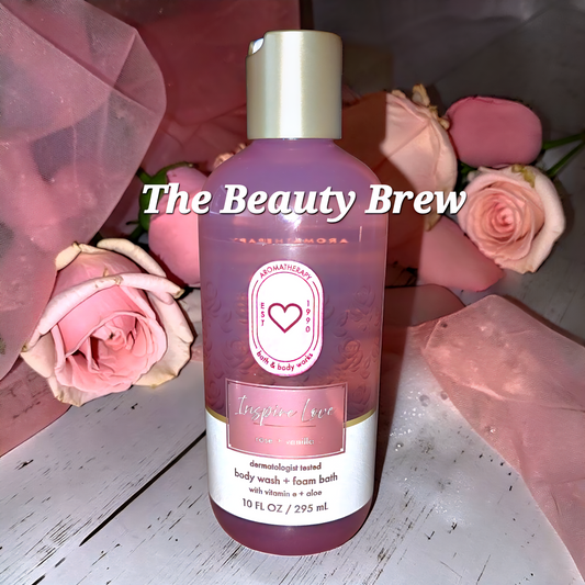 Bath and Body Work Aromatherapy Inspire Love Rose + Vanilla Body Wash, Foam Bath