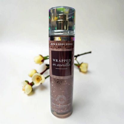 New Bath and Body Works Wrapped In Vanilla Fine Fragrance Body Mist, Body Spray 8 oz