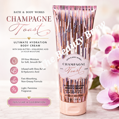 New Bath and Body Works Champagne Toast Ultimate Hydration Body Cream by 8 fl oz.