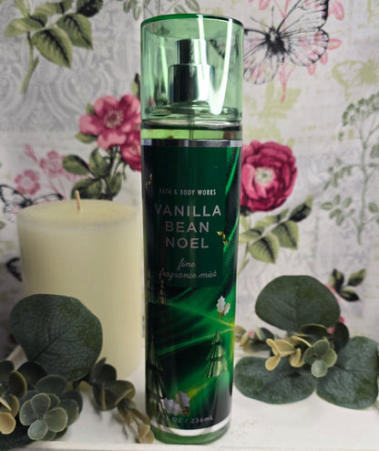 New Bath and Body Works Vanilla Bean Noel Body Mist, Body Spray 8 oz