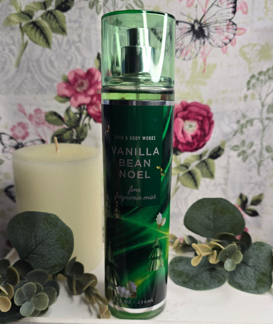 New Bath and Body Works Vanilla Bean Noel Body Mist, Body Spray 8 oz