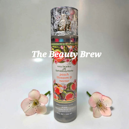 Bath and Body Works Vera Bradley Peach Blossom and Nectar Fine Fragrance Body Mist 8 oz