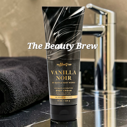 New Bath and Body Works Men's Collection Vanilla Noir Ultimate Hydration Body Cream 8 fl oz.