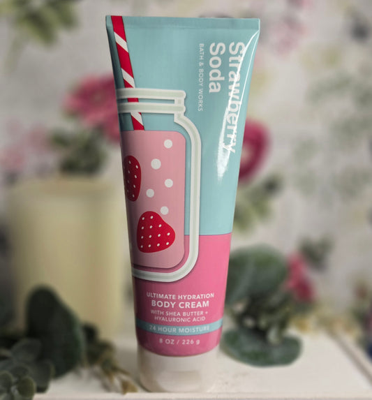 New Bath and Body Works Strawberry Soda Ultimate Hydration Body Cream 