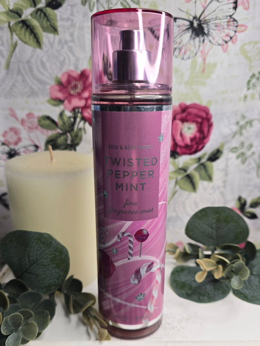 New Bath and Body Works Twisted Peppermint Body Mist, Body Spray 8 oz