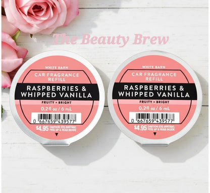 White Barn's (2) Raspberries and Whipped Vanilla Scentportables Fragrance Car Refill