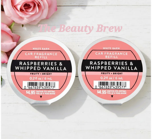 White Barn's (2) Raspberries and Whipped Vanilla Scentportables Fragrance Car Refill