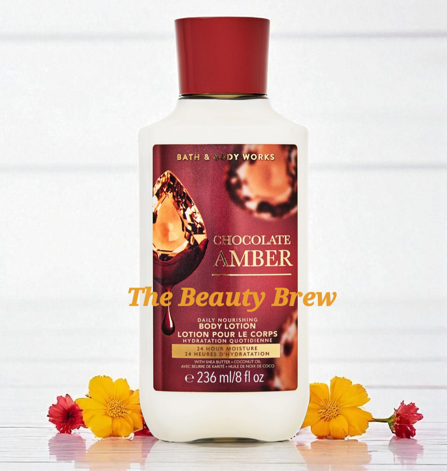 New Bath and Body Works Chocolate Amber Moisturizing Body Lotion 8 oz