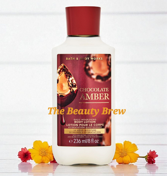 New Bath and Body Works Chocolate Amber Moisturizing Body Lotion 8 oz