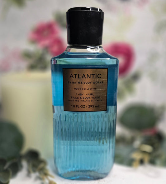 New Bath and Body Works Men's Collection Atlantic 3-In-1 Hair, Face and Body Wash 