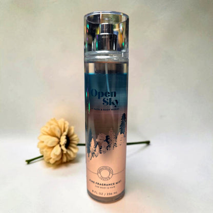 New Bath and Body Works Open Sky Fine Fragrance Body Mist, Body Spray 8 oz