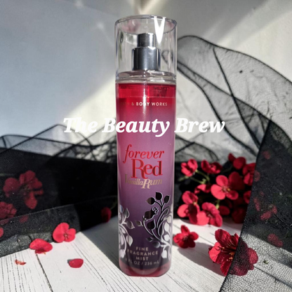 New Bath and Body Works Forever Red Vanilla Rum Body Mist, Body Spray 8 oz