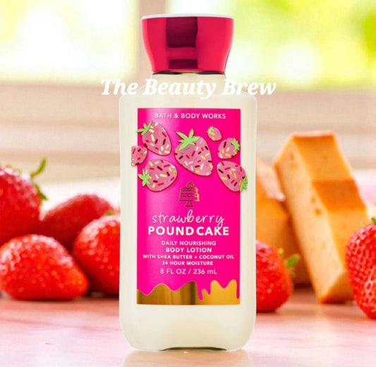 New Bath and Body Works Strawberry Pound Cake Daily Nourishing Body Lotion 8 oz