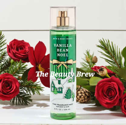 New Bath and Body Works Vanilla Bean Noel Body Mist, Body Spray 8 oz
