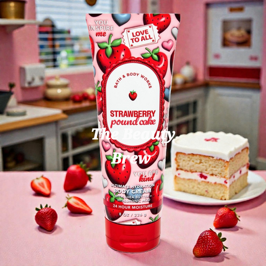 New Bath and Body Works Strawberry Pound Cake Ultimate Hydration Body Cream