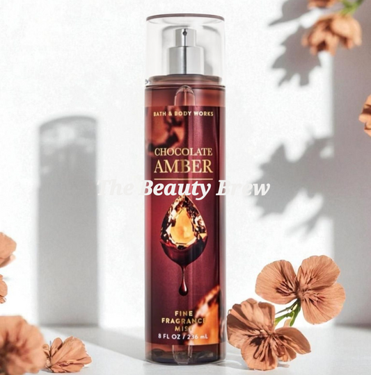 New Bath and Body Works Chocolate Amber Fine Fragrance Body Mist, Body Spray