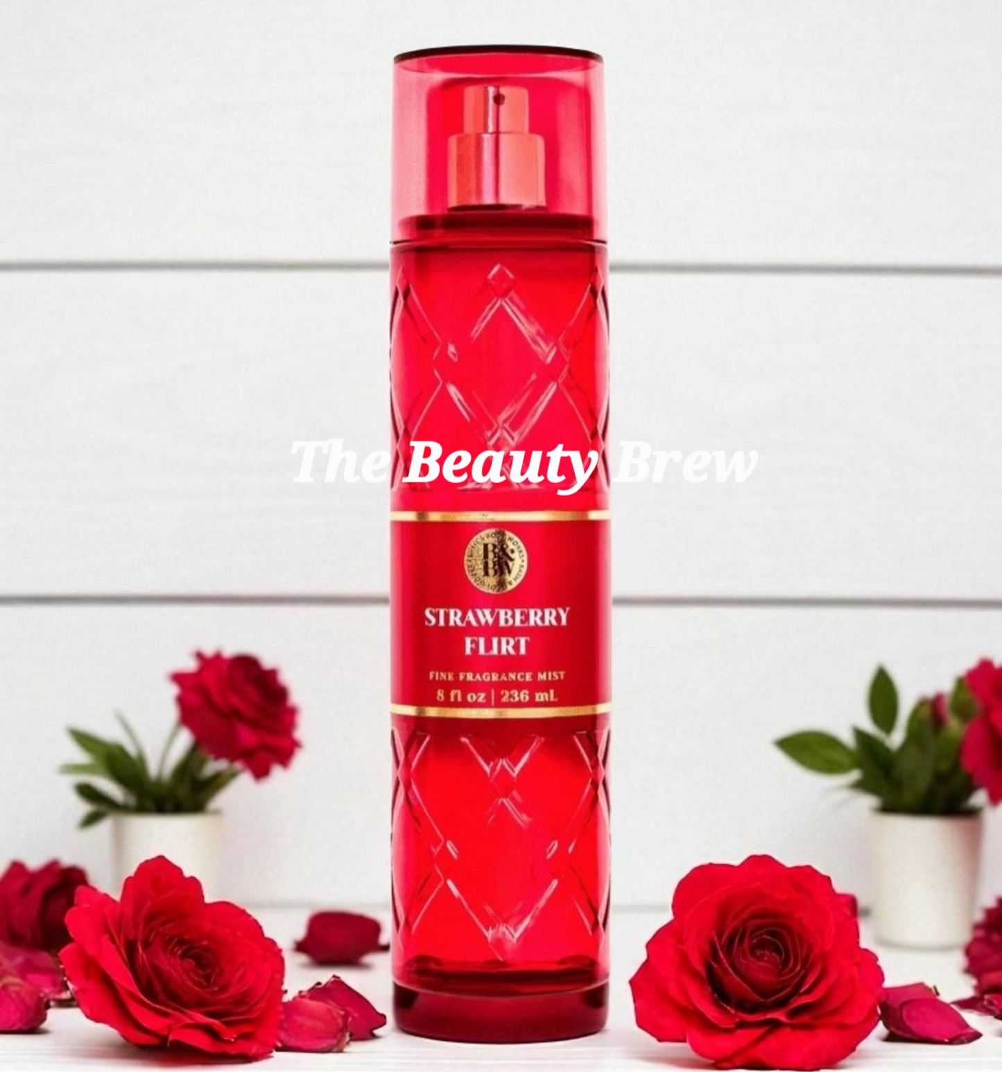 New Bath and Body Works Strawberry Flirt Fine Fragrance Body Mist, Body Spray 8 fl oz