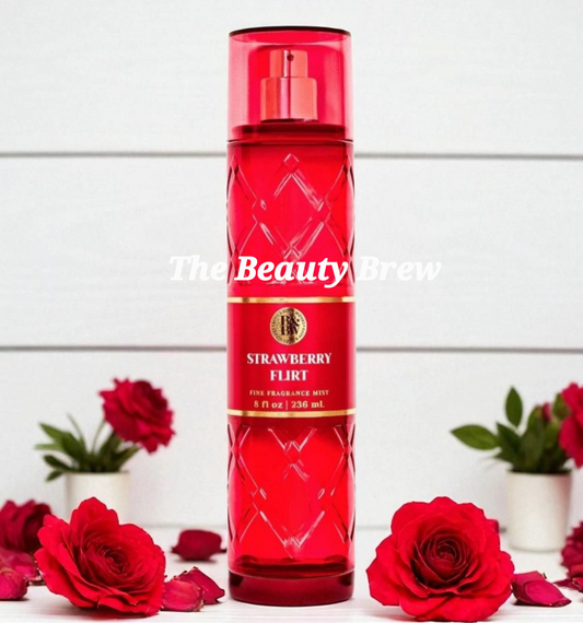 New Bath and Body Works Strawberry Flirt Fine Fragrance Body Mist, Body Spray 8 fl oz