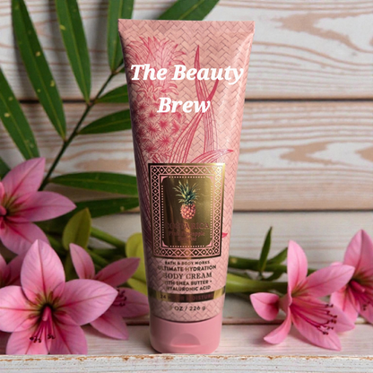 New Bath and Body Works Costa Rica Pink Pineapple Sunrise Body Cream 8 fl oz