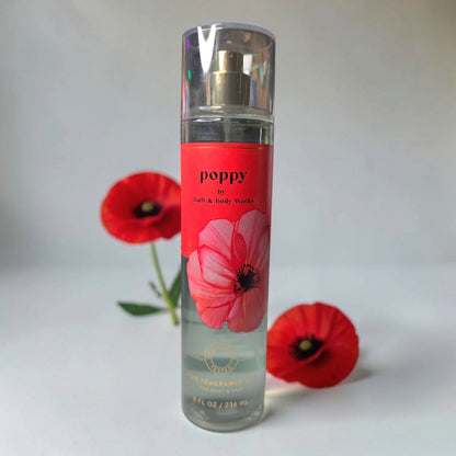 New Bath and Body Works Poppy Fine Fragrance Body Mist, Body Spray 8 fl oz