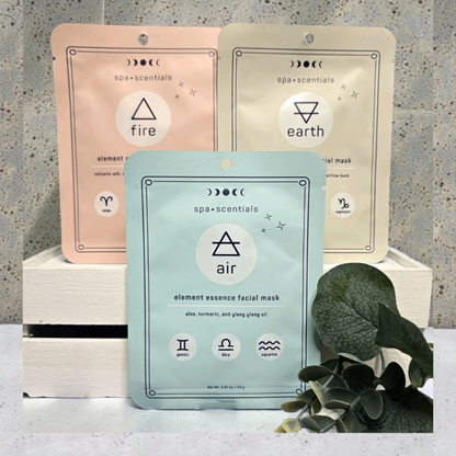 New Spa.Scentials 3 Pack Element Essence Facial Masks