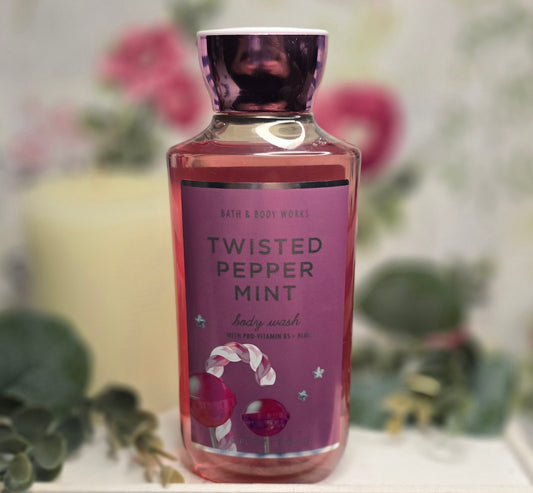 New Bath and Body Works Twisted Peppermint Body Wash, Shower Gel 10 fl oz 