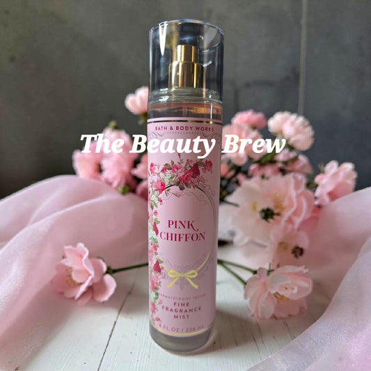 New Bath and Body Works Pink Chiffon Fine Fragrance Body Mist, Body Spray 8 oz