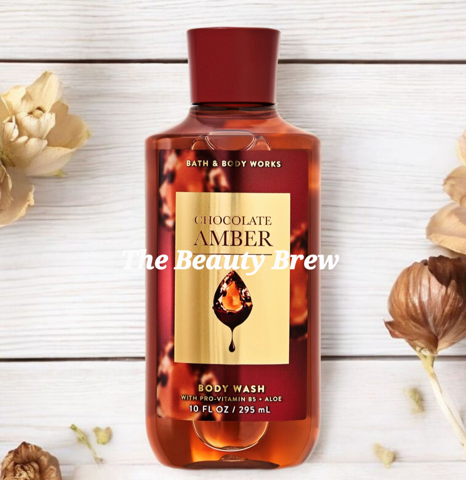 New Bath and Body Works Chocolate Amber Body Wash, Shower Gel 10 oz