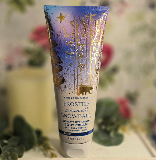 New Bath and Body Works Frosted Coconut Snowball Ultimate Hydration Body Cream 8 fl oz