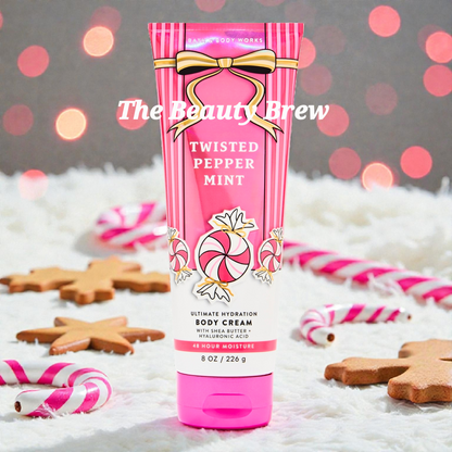 New Bath and Body Works Twisted Peppermint Ultimate Hydration Body Cream 8 fl oz