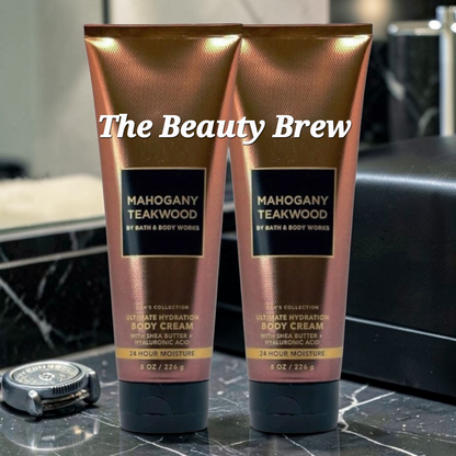 (2) Bath & Body Works Men's Collection Mahogany Teakwood Ultimate Hydration Body Creams