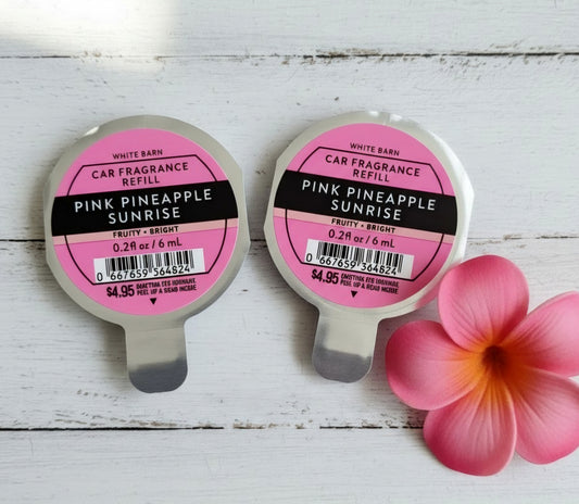 White Barn's (2) Pink Pineapple Sunrise Scentportables Fragrance Car Refills
