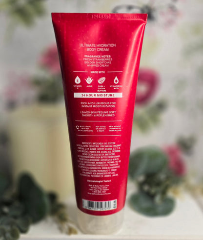 New Bath and Body Strawberry Pound Cake Ultimate Hydration Body Cream