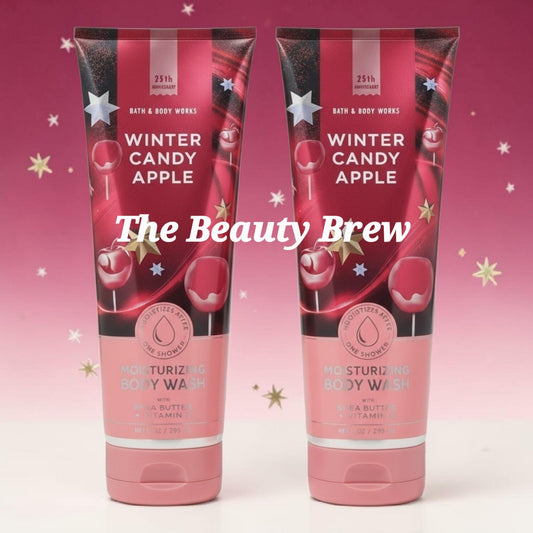 New Bath and Body Works Set of 2 Winter Candy Apple Moisturizing Body Wash 10 fl oz