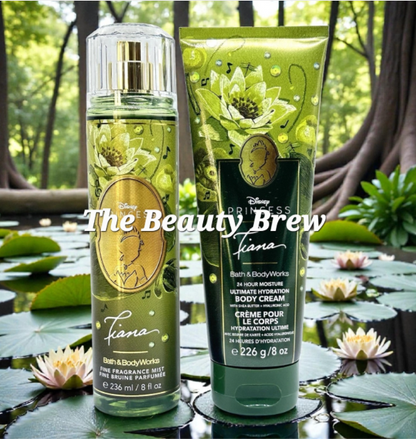 New Bath and Body Works Disney Princess Tiana Body Mist & Body Cream Set